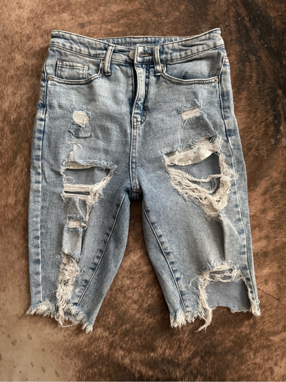 wild fable Light Blue Distressed Denim Shorts